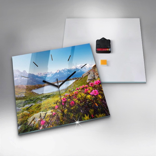 Reloj de pared cuadrado Glaciar del Mont Blanc Chamonix