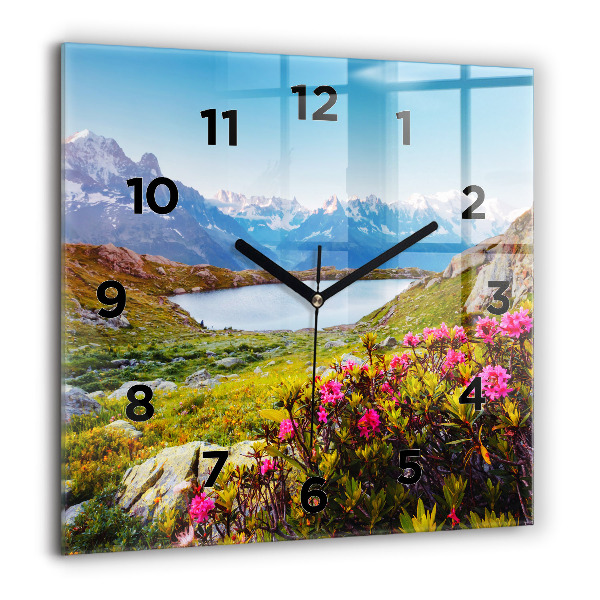 Reloj de pared cuadrado Glaciar del Mont Blanc Chamonix