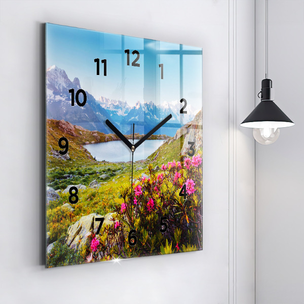 Reloj de pared cuadrado Glaciar del Mont Blanc Chamonix