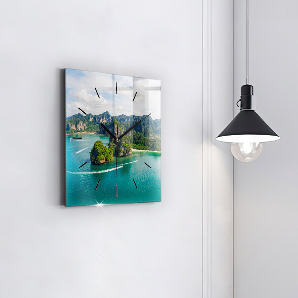 Reloj de pared cuadrado Isla en Tailandia