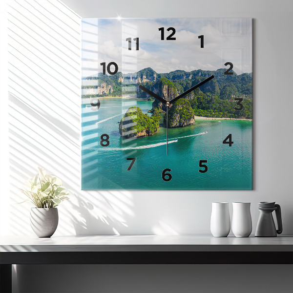 Reloj de pared cuadrado Isla en Tailandia