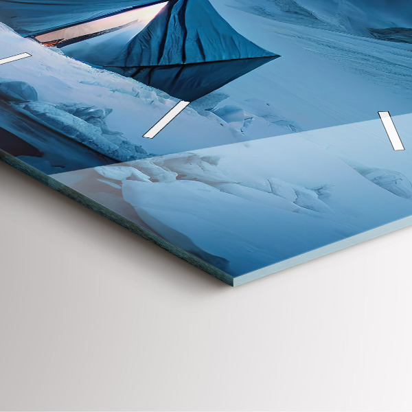 Reloj de pared cuadrado Tienda de campaña en las montañas de Islandia