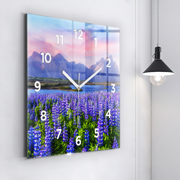 Reloj de pared cuadrado Vista de montaña Islandia