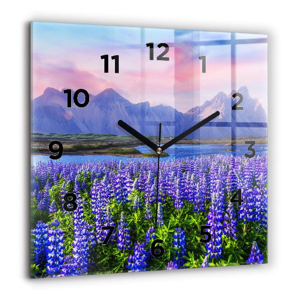 Reloj de pared cuadrado Vista de montaña Islandia