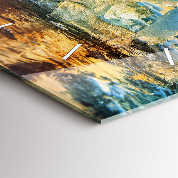 Reloj de pared cuadrado Iceberg y amanecer