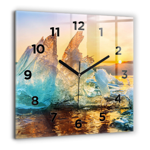 Reloj de pared cuadrado Iceberg y amanecer