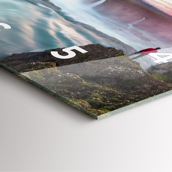 Reloj de pared cuadrado Paisaje con cascada