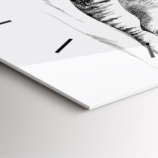 Reloj de pared cuadrado Montañas dibujadas