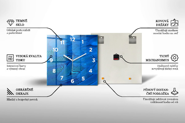 Reloj de pared cuadrado Montañas dibujadas