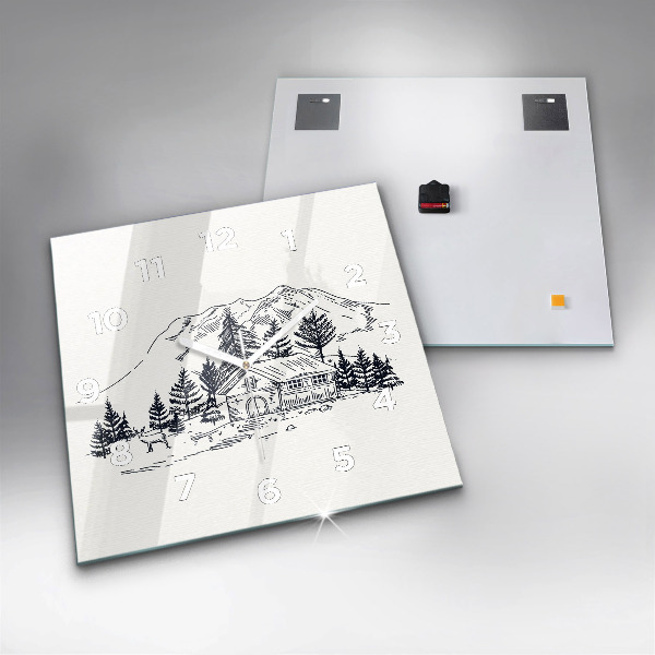 Reloj cuadrado Ciudad de dibujos animados