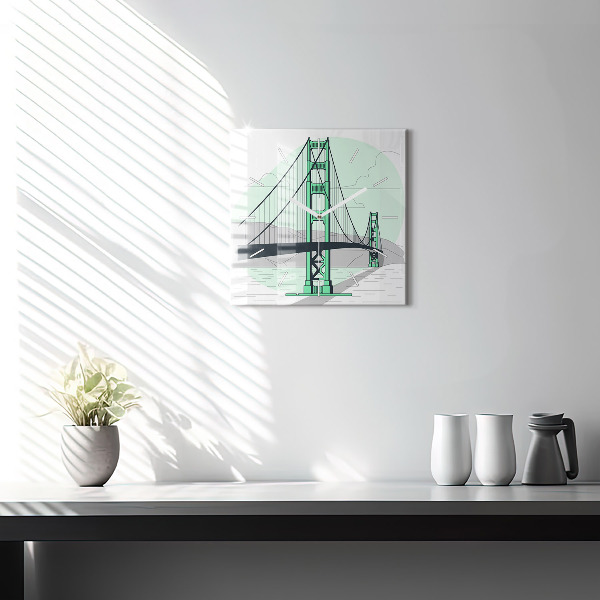 Reloj de pared cuadrado Puente verde