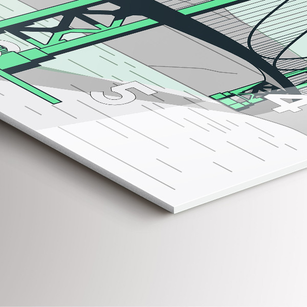 Reloj de pared cuadrado Puente verde