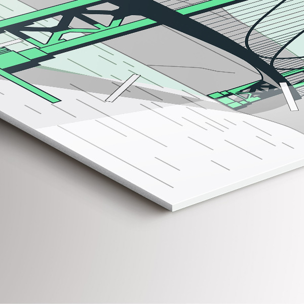 Reloj de pared cuadrado Puente verde