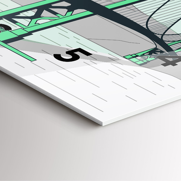 Reloj de pared cuadrado Puente verde