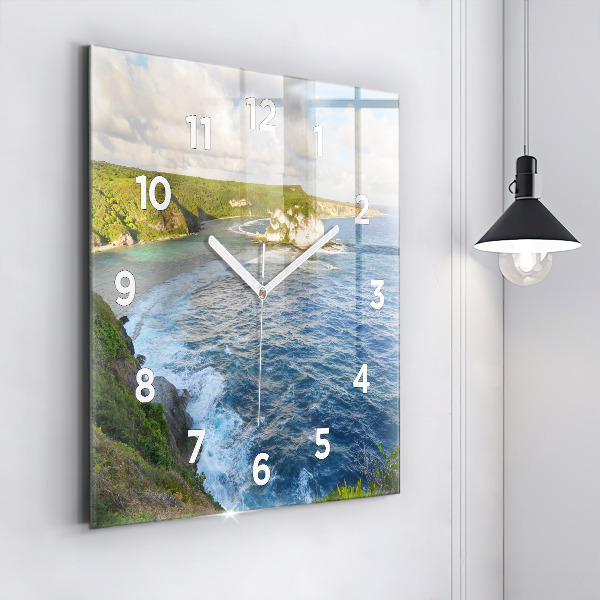 Reloj de pared cuadrado Costa oceánica