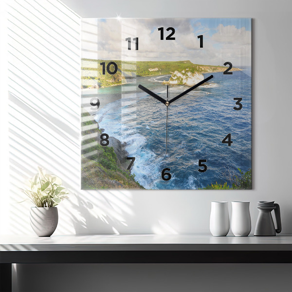 Reloj de pared cuadrado Costa oceánica