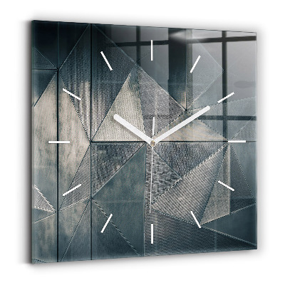 Reloj cuadrado Metal triángulos abstractos