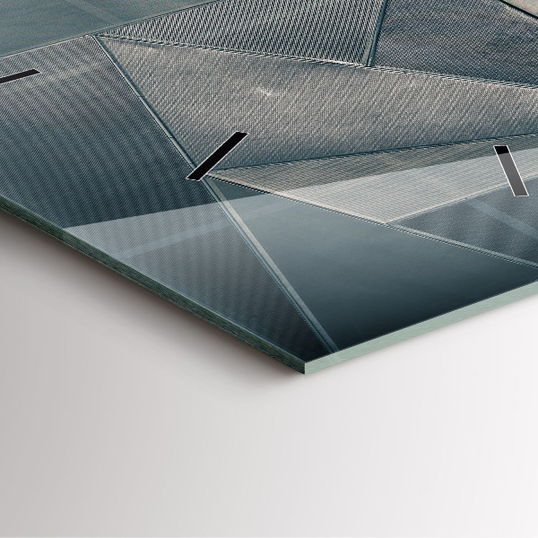 Reloj cuadrado Metal triángulos abstractos