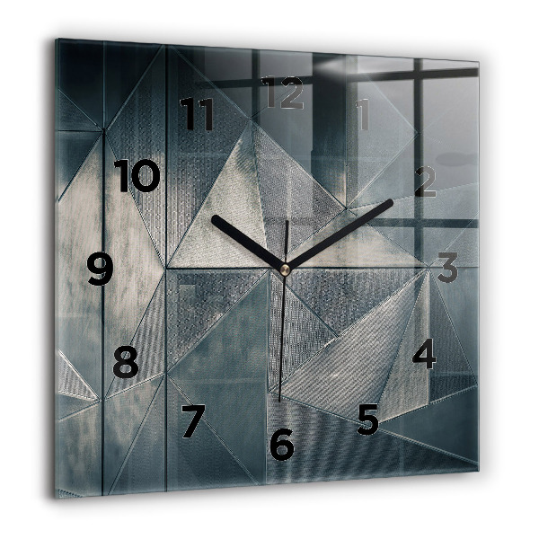 Reloj cuadrado Metal triángulos abstractos