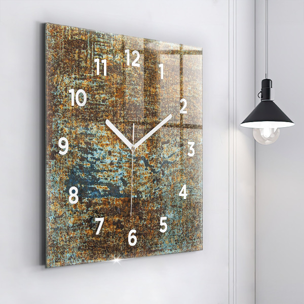 Reloj de pared cuadrado Textura de metal viejo