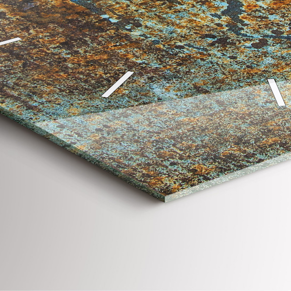 Reloj de pared cuadrado Textura de metal viejo