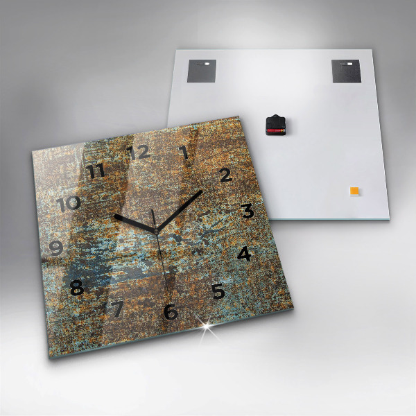 Reloj de pared cuadrado Textura de metal viejo