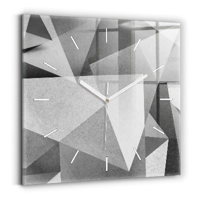 Reloj cuadrado Abstracción geométrica gris