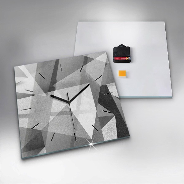 Reloj cuadrado Abstracción geométrica gris