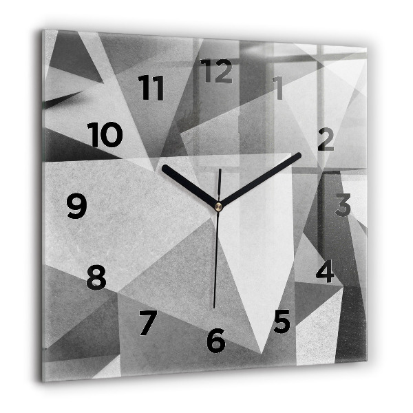 Reloj cuadrado Abstracción geométrica gris