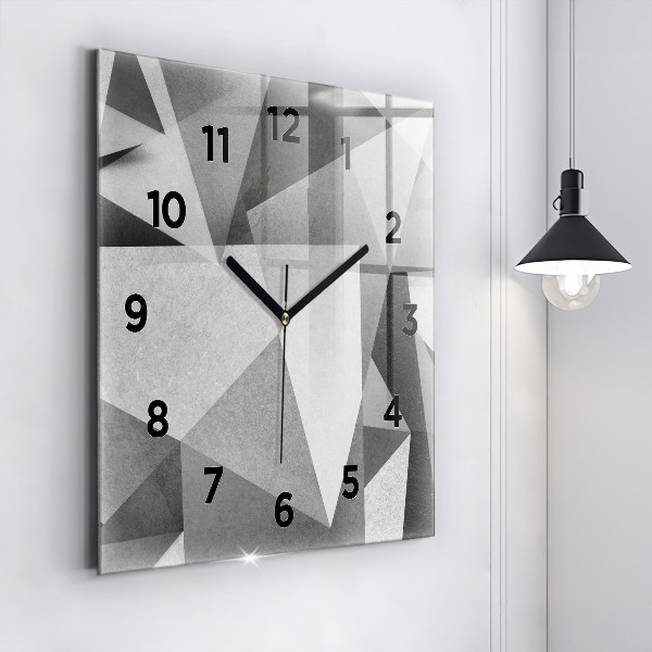 Reloj cuadrado Abstracción geométrica gris
