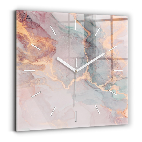 Reloj de pared cuadrado Textura de mármol