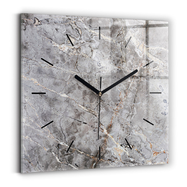Reloj de pared cuadrado Granito gris Piedra de mármol