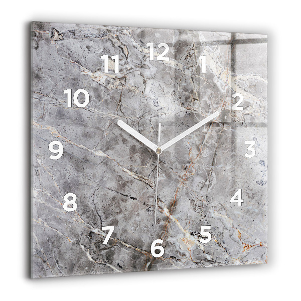 Reloj de pared cuadrado Granito gris Piedra de mármol