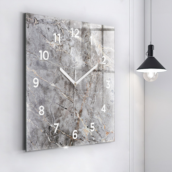 Reloj de pared cuadrado Granito gris Piedra de mármol