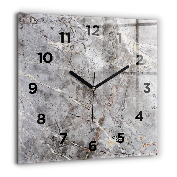 Reloj de pared cuadrado Granito gris Piedra de mármol