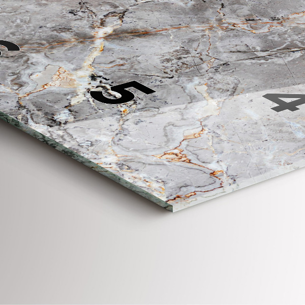 Reloj de pared cuadrado Granito gris Piedra de mármol