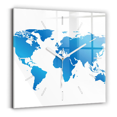 Reloj cuadrado Mapamundi