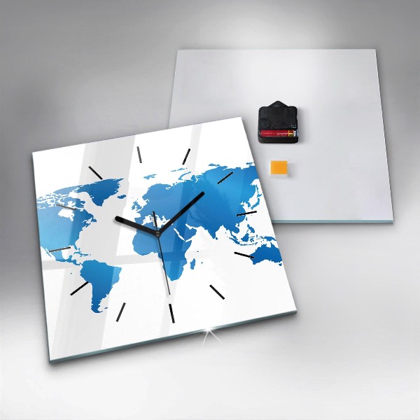 Reloj cuadrado Mapamundi