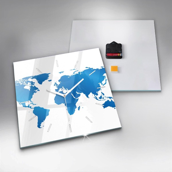 Reloj cuadrado Mapamundi