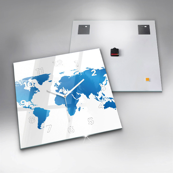 Reloj cuadrado Mapamundi