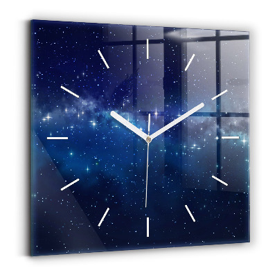 Reloj de pared cuadrado Estrellas de cielo oscuro