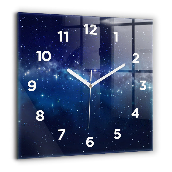 Reloj de pared cuadrado Estrellas de cielo oscuro