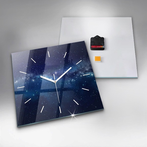 Reloj de pared cuadrado Estrellas de cielo oscuro