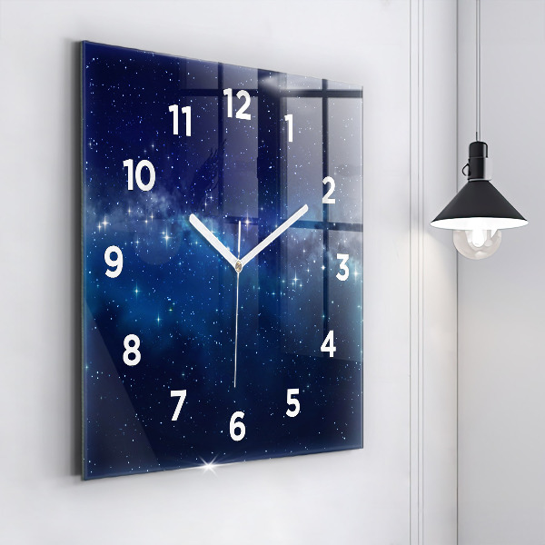 Reloj de pared cuadrado Estrellas de cielo oscuro