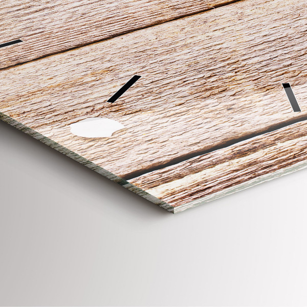 Reloj de pared cuadrado Flores sobre madera