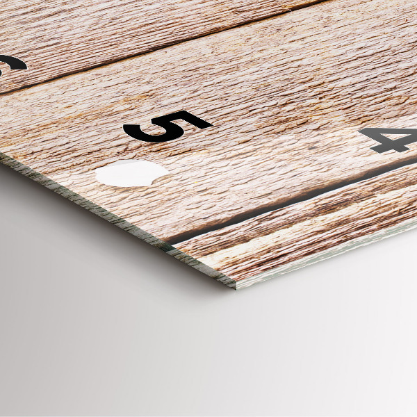 Reloj de pared cuadrado Flores sobre madera