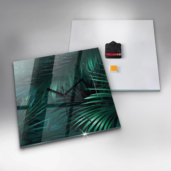 Reloj de pared cuadrado Hojas tropicales