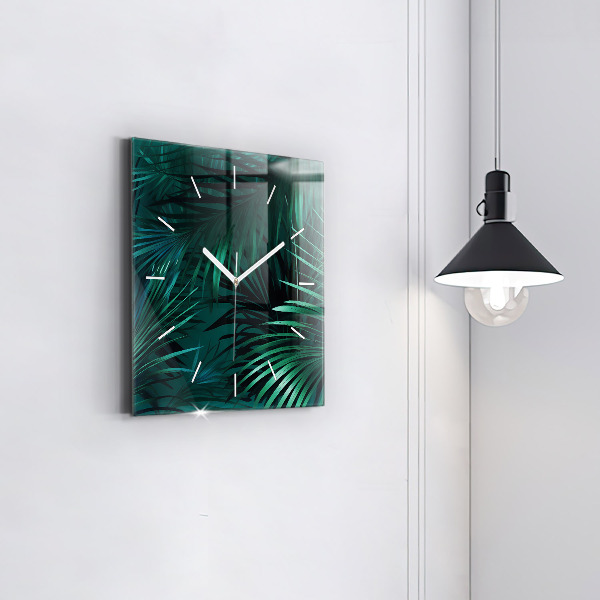 Reloj de pared cuadrado Hojas tropicales