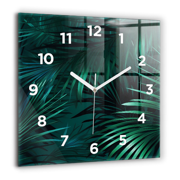Reloj de pared cuadrado Hojas tropicales