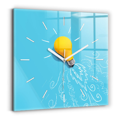 Reloj cuadrado Dibujo de bombilla